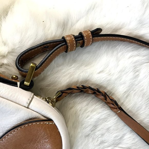 Fossil Vintage Mini Crossbody Pebbled Leather Bag White Tan - Picture 6 of 11